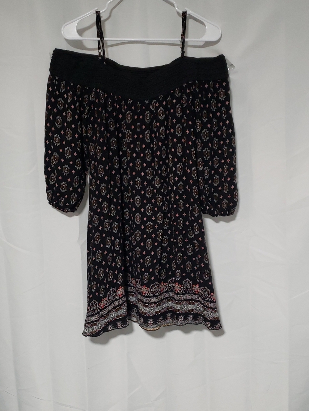 Flowy 1/2 Sleeve Off The Shoulder Lonrd Tunic Top Large
